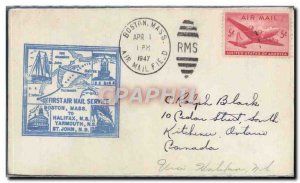 1 letter US Flight Boston Halifax April 1, 1947