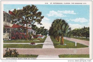 Florida St Petersburg Fifth Avenue Looking NOrth From Bay Street Curteich