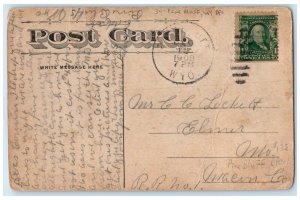 1908 Man Smoking Pipe Pine Bluff Wyoming WY DPO Posted Antique Postcard