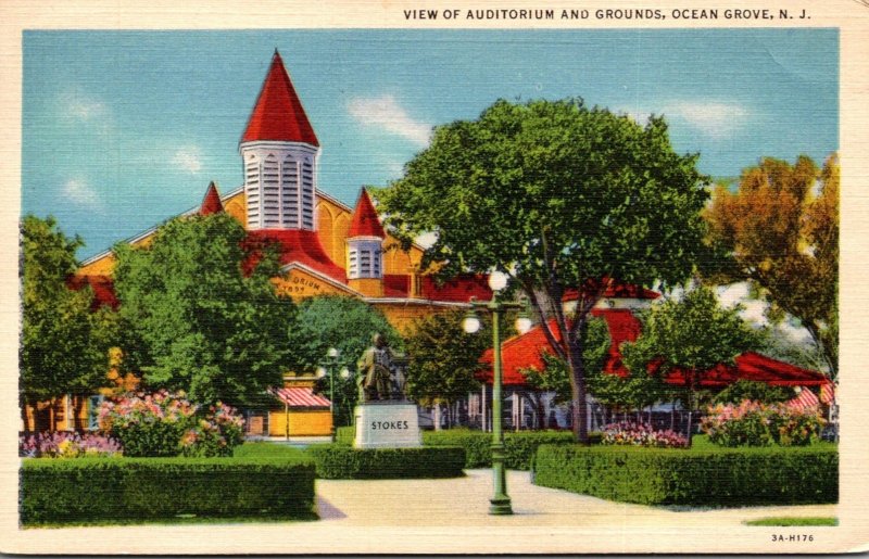 New Jersey Ocean Grove View Of Auditorium and Grounds 1937