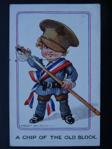 WW1 Comrade ll Series A CHIP OF THE OLD BLOCK Fred Spurgin 1915 Postcard