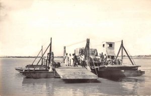 Fort Lamy Chad Africa Ferry Boat on Chari River Real Photo Postcard AA20300