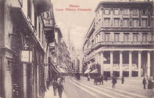 ITALY Milano Vittorio Emanuele street carriage traffic elegance bicycle