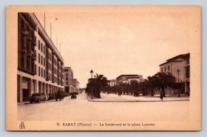 The Boulevard & Lyautey Square Rabat Morocco Vintage Postcard 0543