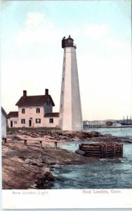 NEW LONDON, CT Connecticut    NEW  LONDON  LIGHT  HOUSE   c1900s   Postcard