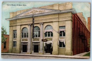 EL Reno Oklahoma OK Postcard Opera House Exterior Building c1910 Vintage Antique