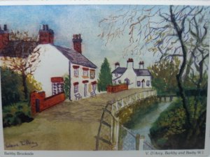 Vintage Postcard Summer Day Barkby Brookside Painting by Valerie D'Arcy 1980s