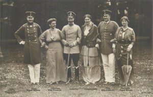German royal group photo postcard Gustav Liersch August Wilhelm Eitel Friedrich 