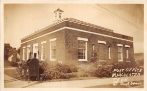 J46/ Manchester Tennessee Postcard RPPC c1940s Post Office Building  197