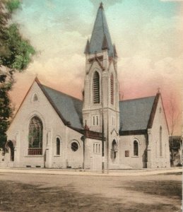 Circa 1910 First Baptist Church Urbana, OH Hand-Colored Vintage Post Card P19