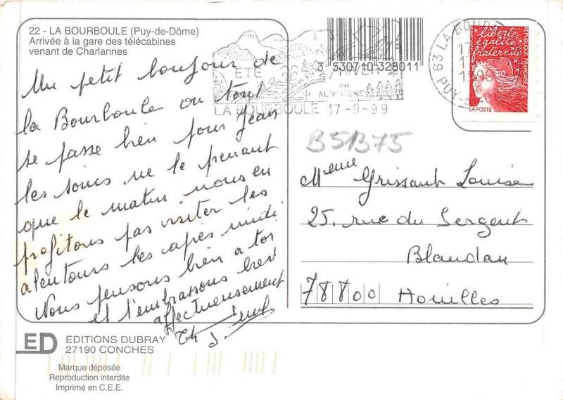 B51375 funiculaire cable train in La Bourboule   france