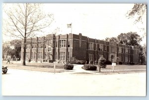 Indianola Des Moines Iowa IA Postcard RPPC Photo High School Building 1944