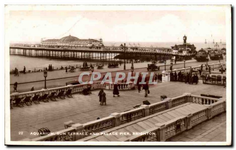 Great Britain Great Britain Postcard Old SAquarium Sun terrace and Palace Pie...
