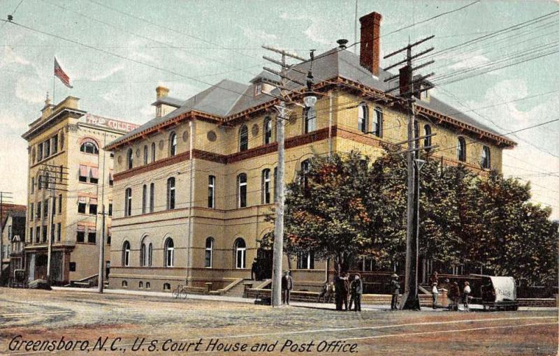 Greensboro North Carolina Post Office And Court House Antique Postcard K33664