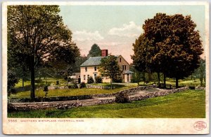 Whitter's Birthplace Haverhill Massachusetts MA Grounds & Trees Views Postcard