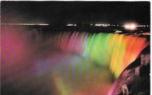 US Niagara Falls, New York. Illuminated Horseshoe Falls, Canada
