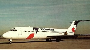 Columbia Air DC 9 32 airline issued Airplane Postcard