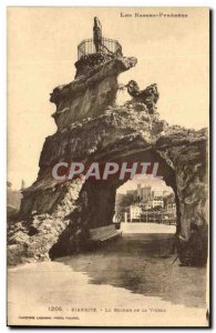Old Postcard Biarritz The Rock Of The Virgin