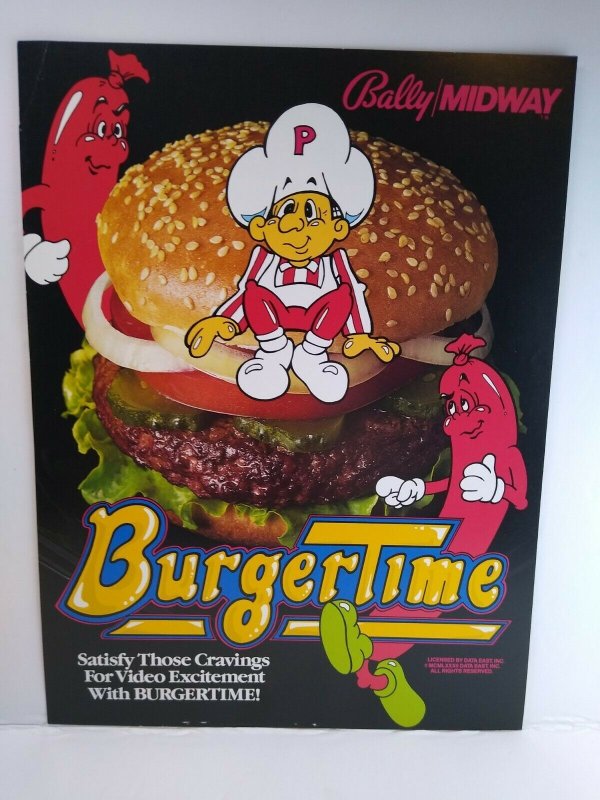 Burger Time Arcade Flyer Original Midway 1982 Retro Video Game Promo 8.5 x 11 