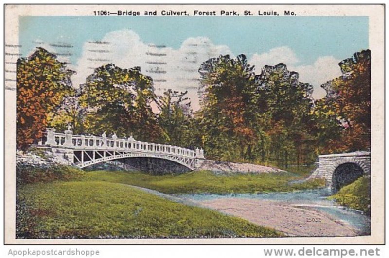 Missouri Saint Louis Bridge And Culvert Forest Park 1930