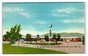 CARSON CITY, Nevada NV ~ Roadside DESERT AIR MOTEL c1940s Highway 50 Postcard
