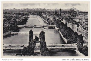 Germany Muenchen Isarpartie mit Maximilianskirche