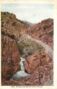 Ute Pass Colorado~Rainbow Falls~Highway~1910 Postcard 