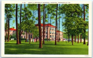 Postcard - John D. Archbold Memorial Hospital - Thomasville, Georgia