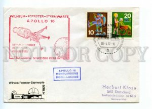 494680 GERMANY 1972 Apollo 16 tracking station Berlin cancellation SPACE COVER