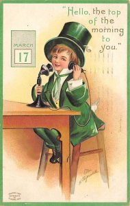 Artist Ellen Clapsaddle Saint Patrick's Day 1910 postal marking on front