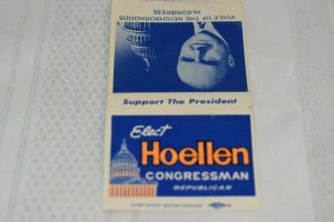 Elect Hoellen Congressman Republican 30 Strike Matchbook Cover