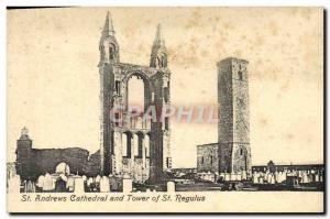 Old Postcard St Andrews Cathedral And Tower Of St Regulus