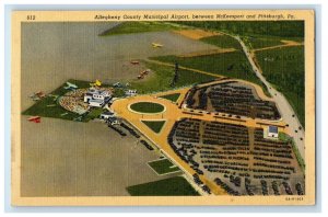 Allegheny County Municipal Airport Between McKeesport And Pittsburg PA Postcard