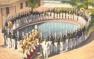 Largo, Florida High School Band Swimming Pool 1940s Linen Vintage Postcard