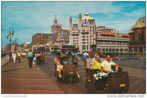 New Jersey Atlantic City Rolling Chairs On The Boardwalk 1966