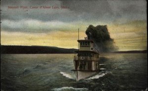 Coeur d'Alene Lake Idaho Steamer Flyer Ship Steamboat c1910 Vintage Postcard