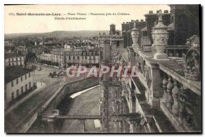 Old Postcard Saint Germain en Laye Panorama Place Thiers took Chateau archite...