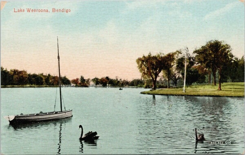 Lake Weeroona Bendigo Australia Postcard F92