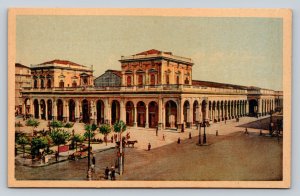 Central Station View NAPLES Italy Vintage Postcard A18