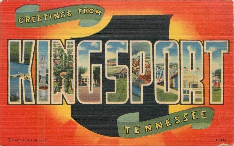Tennessee Kingsport  Large Letters multi View Postcard Blackburn Teich 22-7867