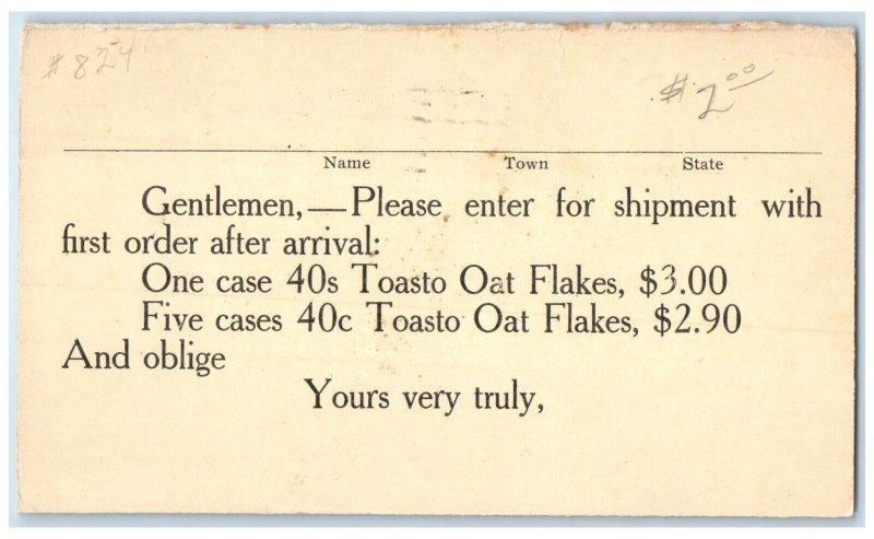 c1940's Oat Flakes Shipment Nave McCord Mercantile St. Joseph MO Postal Card