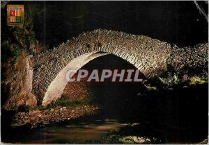 CPM Andorra Valls d'Andorra Pont roman de St Antoine Vue nocturne