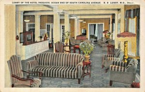 ATLANTIC CITY~HOTEL IROQUOIS OCEAN END OF S CAROLINA~R B LUNDY MD OWNER POSTCARD