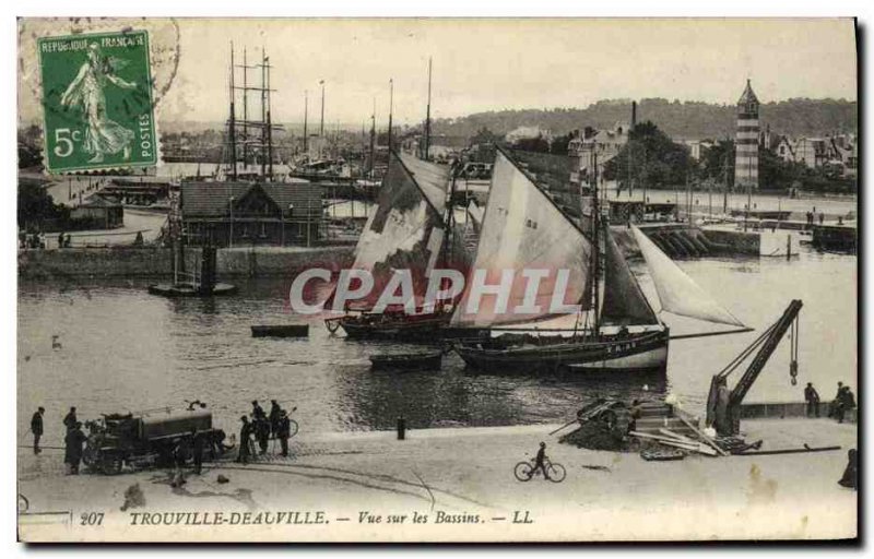 Old Postcard View On The Deauville Yacht Basin Truck