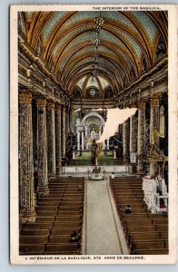 Interior Of The Basilica, Ste Anne de Beaupre, Quebec, Vintage Postcard