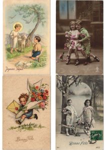 CHILDREN BOYS & GIRLS REAL PHOTO GLAMOR 136 Vintage Postcards Pre-1940 (L5290)