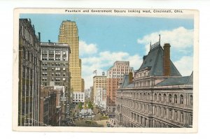 OH - Cincinnati. Government Square & Fountain looking West ca 1931