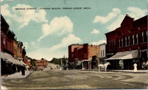 Postcard Bridge Street, Looking South in Grand Ledge, Michigan