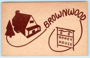 CENTRAL LAKE, Michigan MI ~ BROWNWOOD ACRES Honey House 1964 Torch Lake Postcard