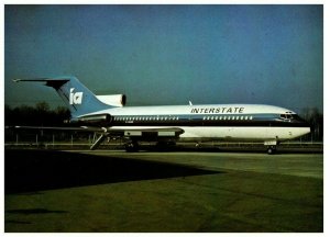 Interstate Airlines Inc Boeing 727 at Winnipeg 1981 Airplane Postcard